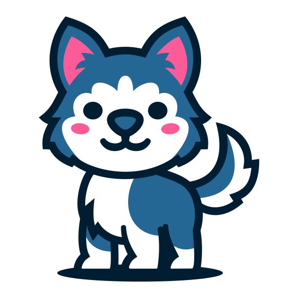 矢量插图哈士奇吉祥物卡通风格。图片下载