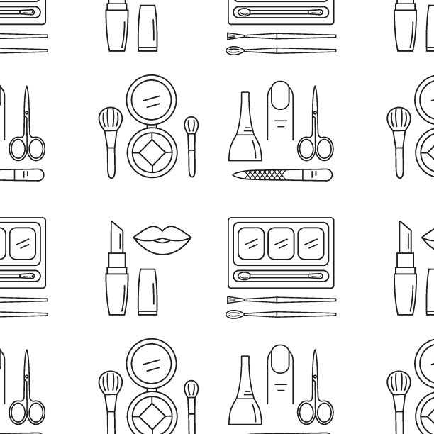 矢量无缝模式的时尚博客，美容院，水疗中心，理发师，或健康中心的背景。图片下载