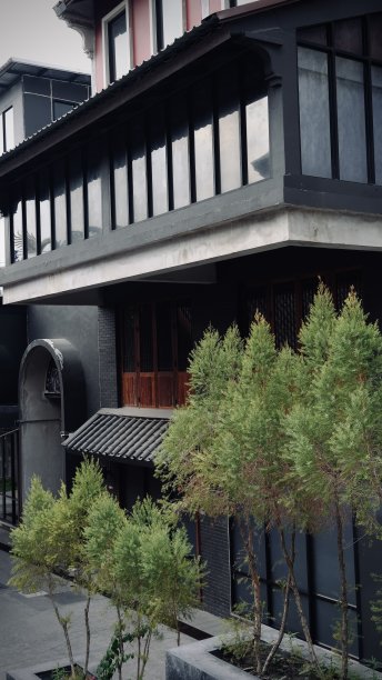 美丽的外观建筑在龙镇，在泰国流行的照片拍摄。图片下载