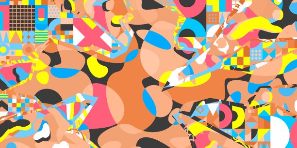 新潮抽象城市街头艺术涂鸦风格矢量拼贴插画背景模板图片下载