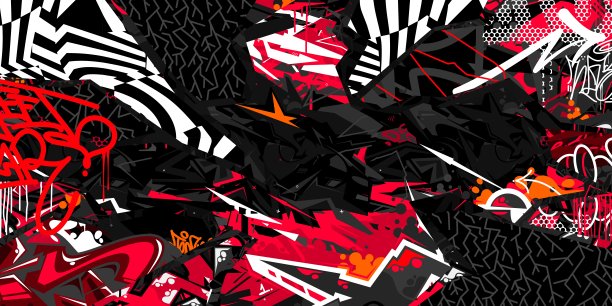 创意抽象城市街头艺术涂鸦风格矢量拼贴插画背景模板图片下载