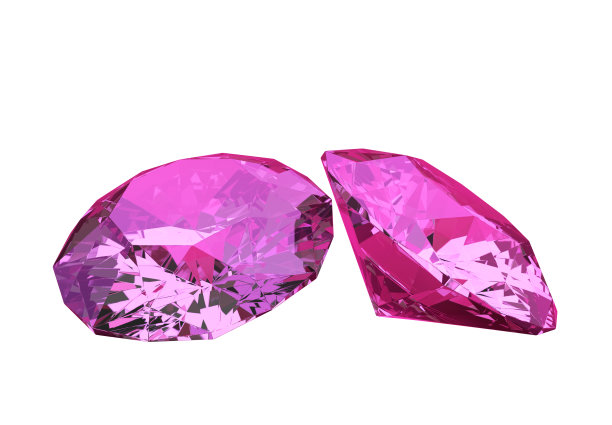 粉红色宝石或钻石，透明背景图片下载