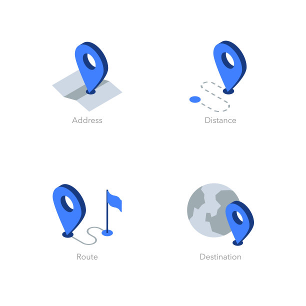 简单的一套等距平面图标的物流1图片下载