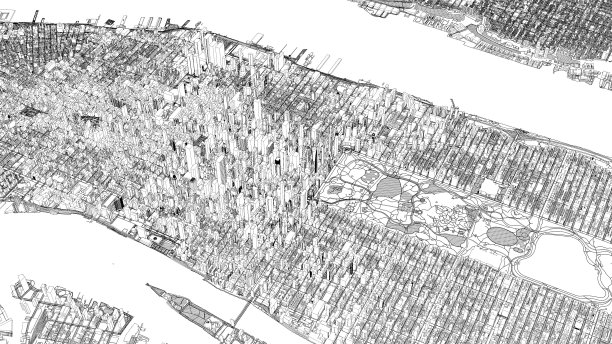 美国纽约的城市和城市的3D插图图片下载