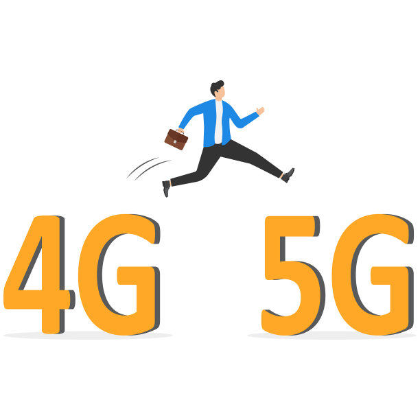 用户群从4g技术发展到高速5g。新一代的高速网络。高速无线通信。人们使用智能设备。平面矢量图图片下载