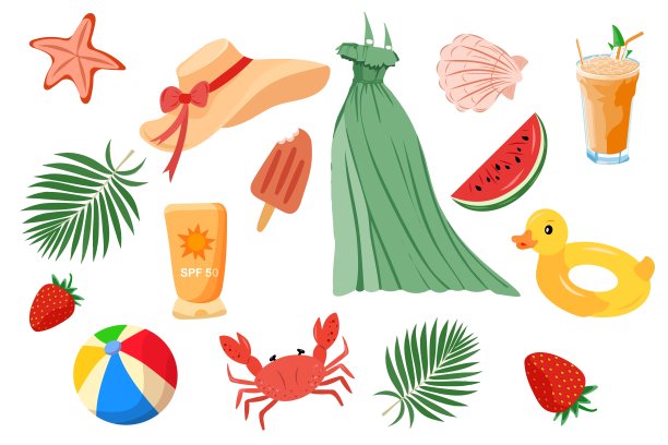 夏季旅游目的地，夏季集衣、食图片下载