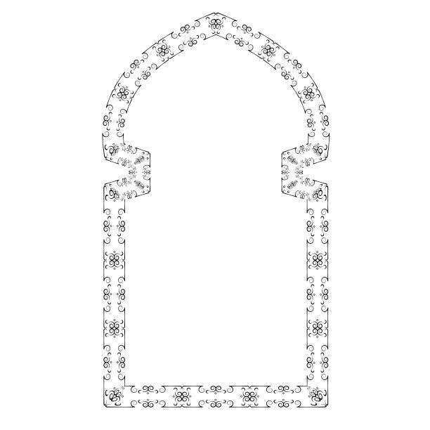 东方拱门两个垂直框架拱门窗门复古框架花花环叶矢量花边框相框枝月桂植物剪影黑色元素装饰图片下载