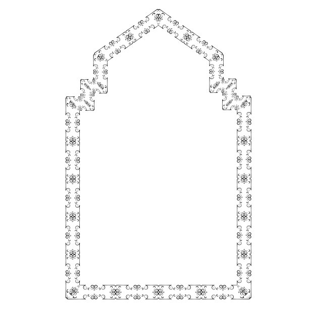 三角形拱门垂直框架拱门窗门复古框架花花环叶矢量花边框相框枝月桂植物剪影黑色元素装饰图片下载
