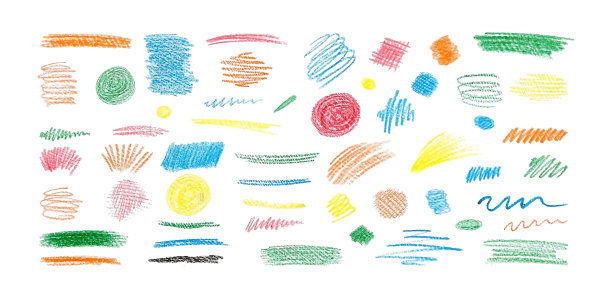 收集丰富多彩的木炭笔触图片下载