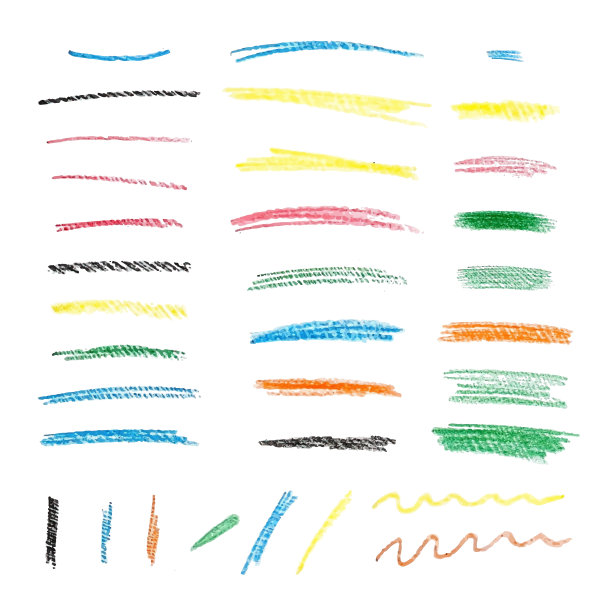 用彩色蜡笔突出。图片下载