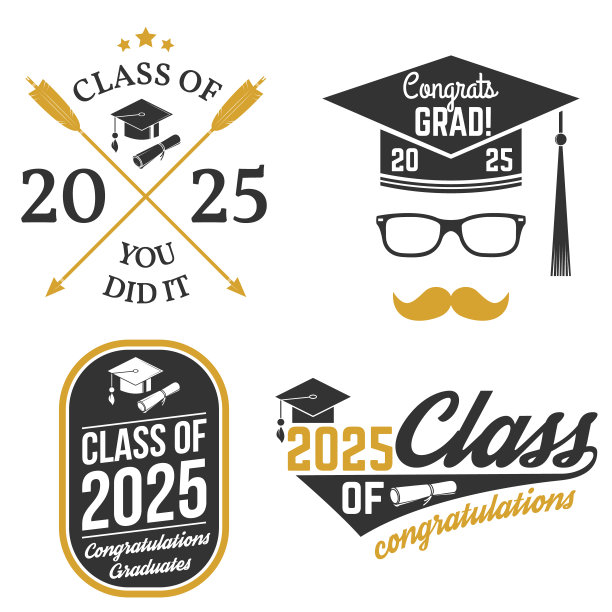 一套2025级徽章概念衬衫，印刷，密封，覆盖或邮票，问候，邀请卡。排版设计-库存矢量。图片下载