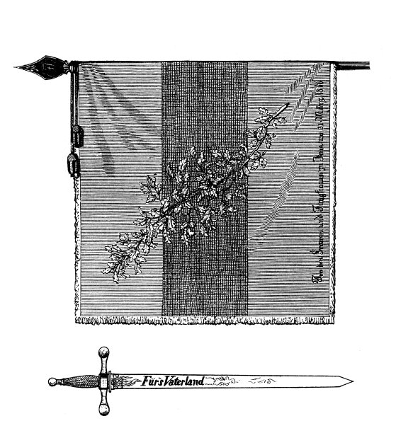城市学生的旗帜和剑-第一个城市学生，德国学生的传统形式图片下载