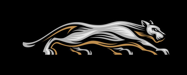 黑豹在黑色背景上。矢量插图。图片下载