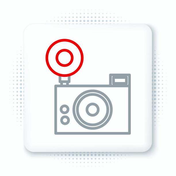 线照片相机图标孤立的白色背景。摄影相机图标。色彩缤纷的轮廓概念。向量图片下载