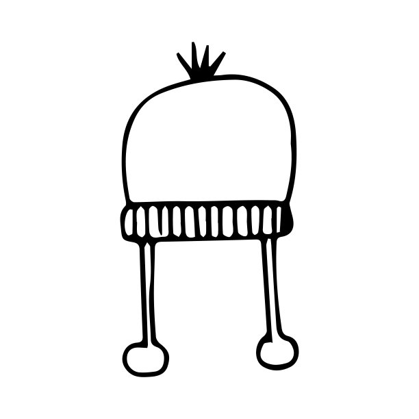 涂鸦一个针织帽的剪影图片下载