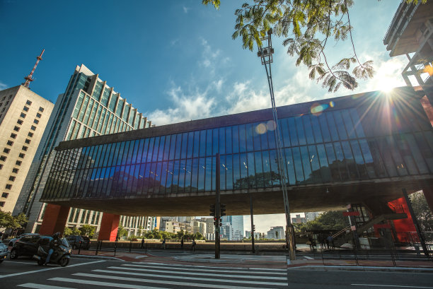 巴西圣保罗大街上的现代主义建筑图片下载