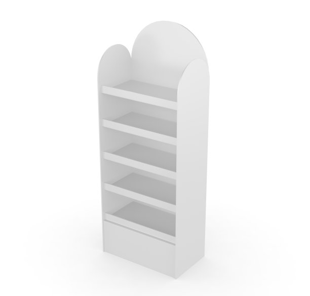 空白广告瓦楞超市零售促销纸板展示架宠物产品零食巧克力方便面。图片下载