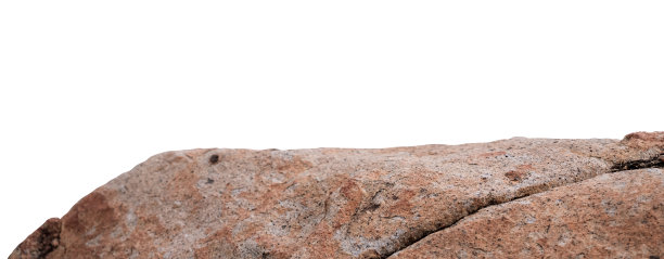 岩石具有粗糙的纹理，表面孤立在白色背景上，棕色，橙色悬崖岩天然石形成位于部分山区，破碎边缘的一块岩石海与剪切路径图片下载