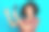 照片压力愤怒的女士穿着印花衬衫直发卷发孤立的蓝绿色背景图片下载