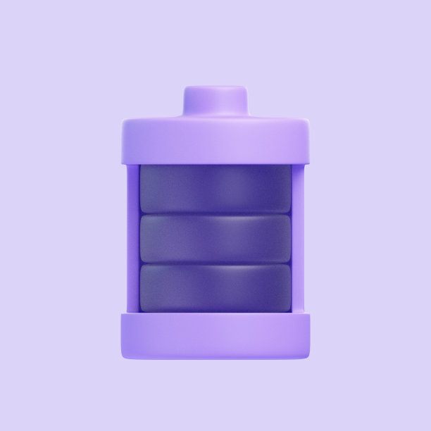 一个简化的，现代设计的电池充电指示灯在单色紫色调色板，象征着能量和动力图片下载