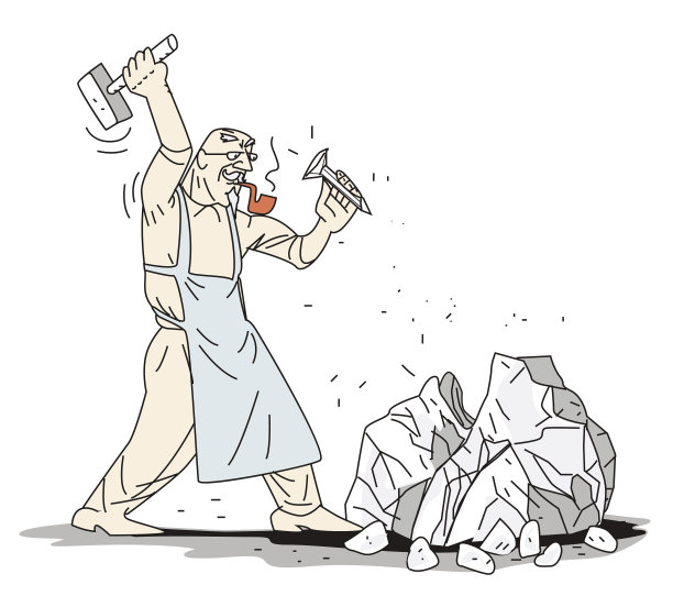 雕塑家雕刻石头图片下载
