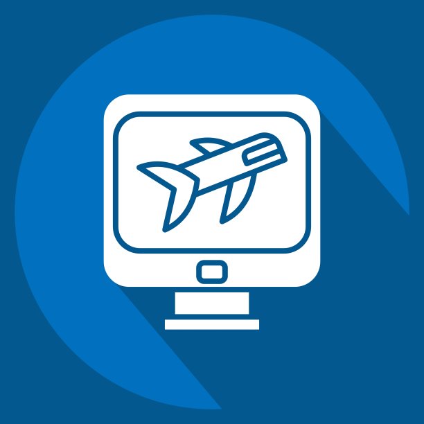 图标航班登记。与机场标志有关。长影式。简单的设计说明图片下载