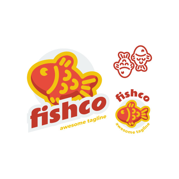 矢量插图鱼简单的吉祥物风格。图片下载