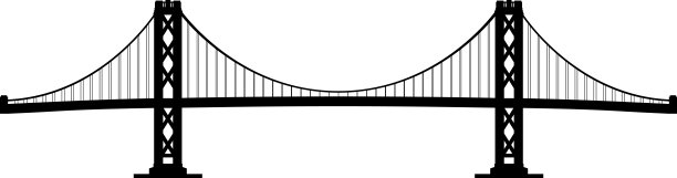 旧金山海湾大桥剪影图片下载