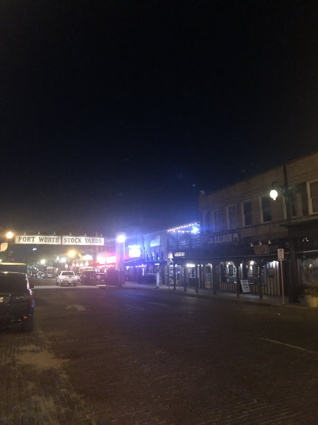 夜晚的沃斯堡畜牧场图片下载