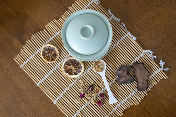 中草药保健茶特写图片下载