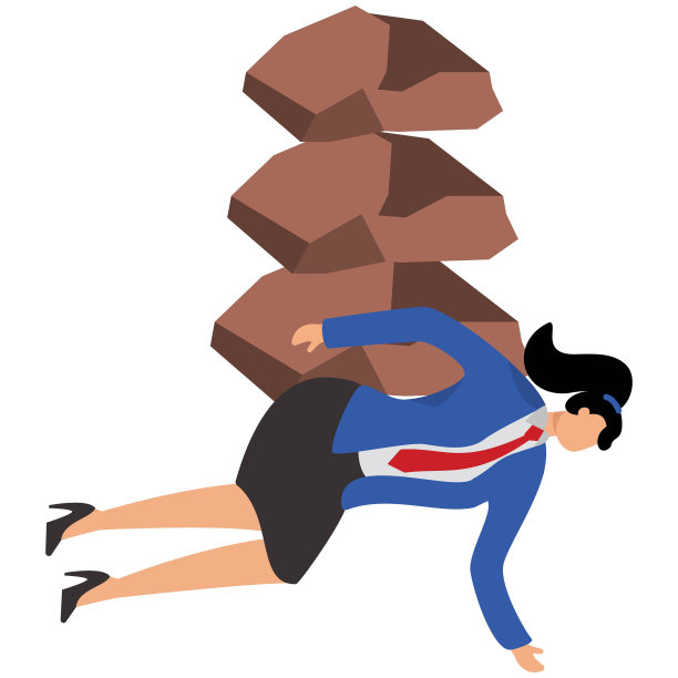 负担，偿还的义务，沉重的压力问题或困难，工作压力思维做出决定，超负荷的任务或过度思考的概念，商人思维与沉重的负担巨石岩石图片下载