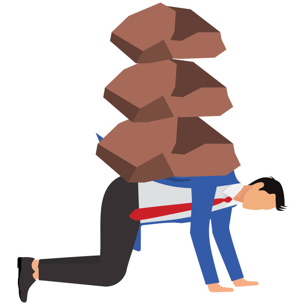 负担，义务的偿还，沉重的压力问题或困难，工作压力思维做出决定，超负荷的职责或过度思考的概念，商人思维与沉重的负担巨石岩石图片下载