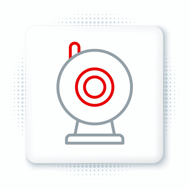 线网络摄像机图标孤立在白色背景上。摄像头聊天。摄像头图标。色彩缤纷的轮廓概念。向量图片下载