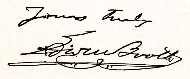 埃德温·托马斯·布斯的签名，美国演员，19世纪图片下载