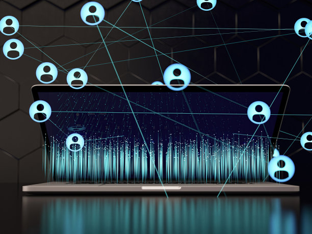 社交网络连接图标在计算机上图片下载