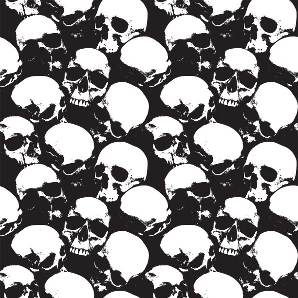人类头骨的无缝图案图片下载
