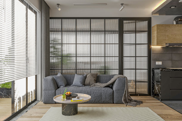 一个宽敞舒适的客厅，自然采光的照片图片下载