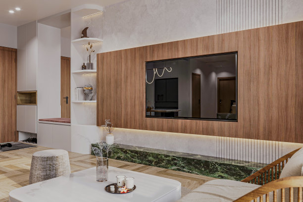 照片令人愉快和明亮的生活区，室内的木制概念图片下载