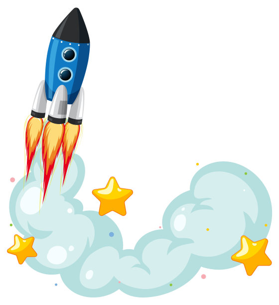 火箭带着星星和烟迹翱翔图片下载