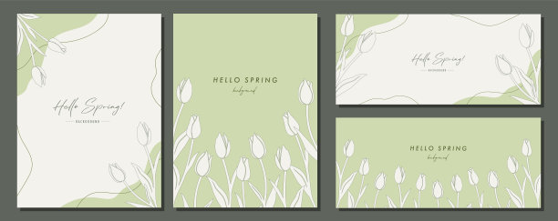 郁金香插画套装图片下载