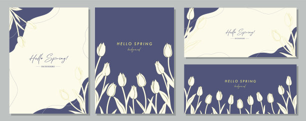 郁金香插画套装图片下载