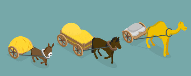 三维等距平面矢量集的草案动物图片下载