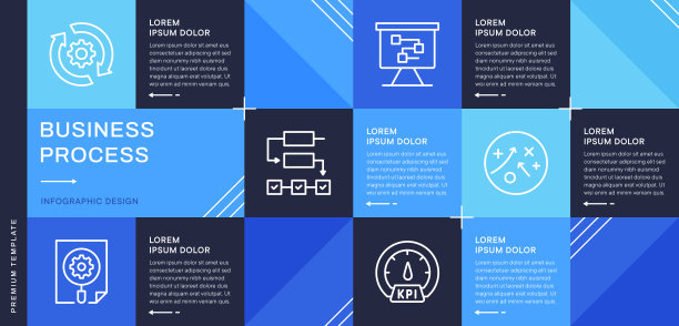 业务流程信息图表模板的网页横幅图片下载