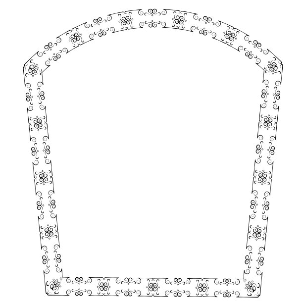 花花环叶方形复古框架花花环叶矢量花边框水平框架图片框架枝月桂植物剪影黑色元素装饰图片下载