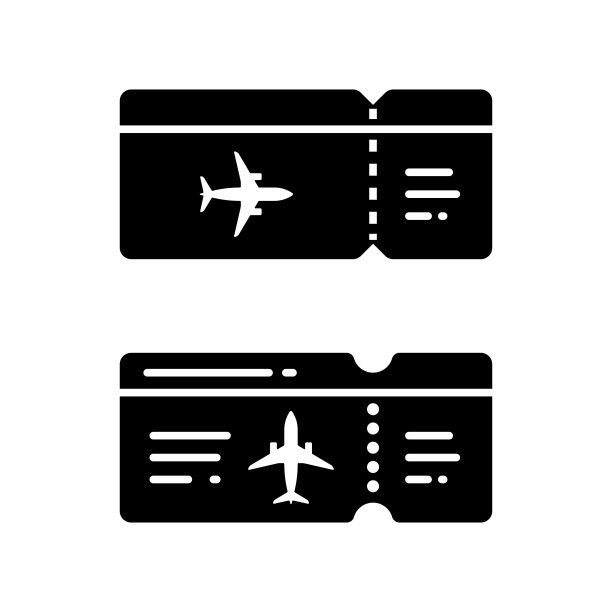 机票图标矢量设计。图片下载