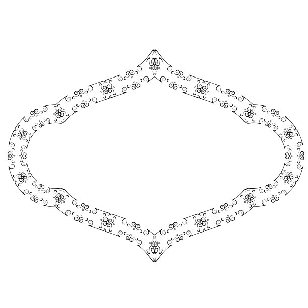 分支月桂矩形复古框架花花环叶矢量花边界水平框架图片框架分支月桂植物剪影黑色元素装饰图片下载