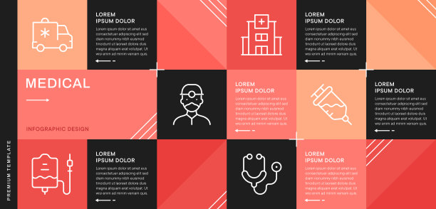 医疗信息图表模板的网页横幅图片下载