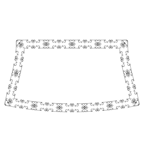 分支月桂矩形复古框架花花环叶矢量花边界水平框架图片框架分支月桂植物剪影黑色元素装饰图片下载