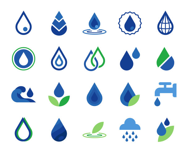水滴和水的图标集图片下载