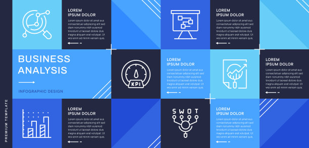 业务分析信息图表模板的网页横幅图片下载